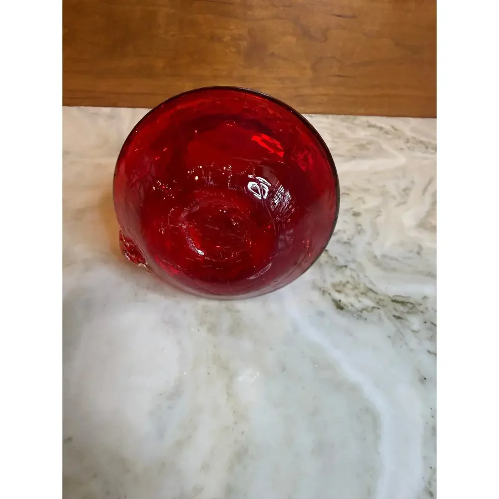 Vintage Mini Red Crackle Vase